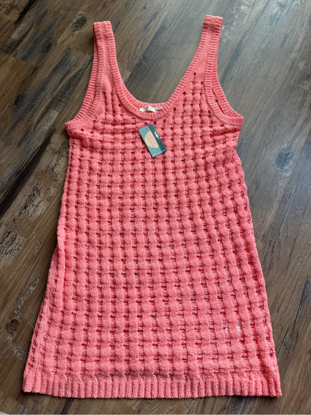 Uncharted Threads Medium Coral Knit Tank Dress